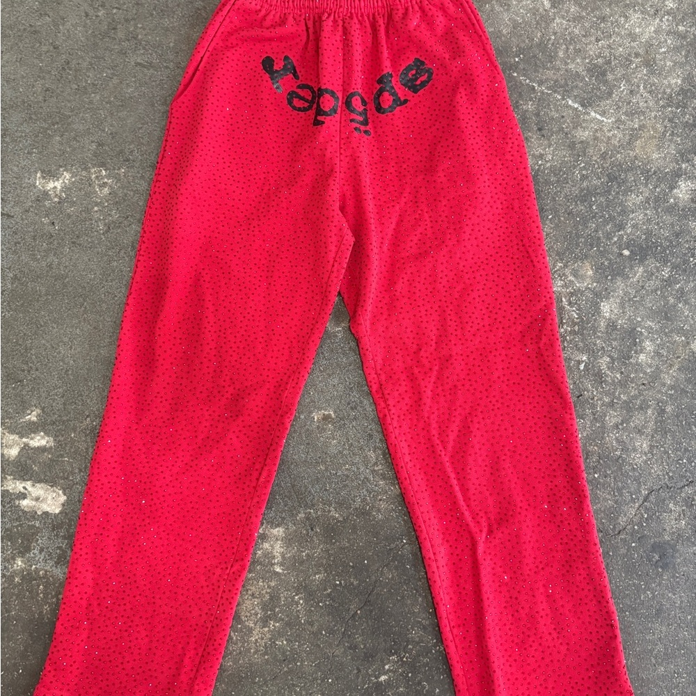 Red Jogger Pants with Black Logo